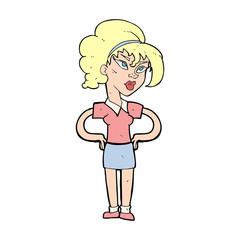 cartoon woman with hands on hips