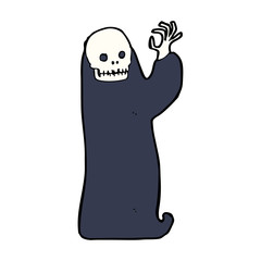 cartoon waving halloween ghoul