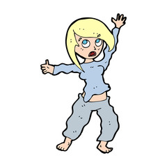 Obraz premium cartoon frightened woman