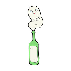 cartoon ghost in bottle