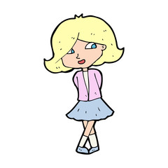 cartoon happy girl
