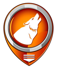 Wolf howling at the moon orange pointer