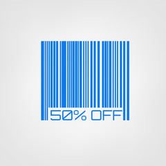 Bar code with sale or discount label