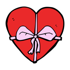 cartoon heart shaped present