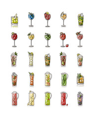 Cocktails collection, sketch for your design