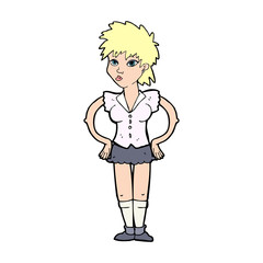 cartoon woman with hands on hips