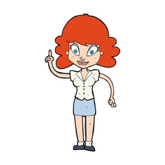 cartoon happy woman with idea