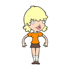 cartoon happy woman