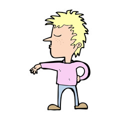 cartoon man making camp gesture