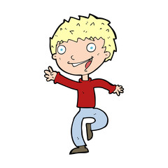 cartoon excited boy