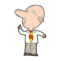 cartoon bald man asking question