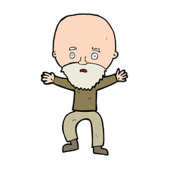 cartoon panicking old man