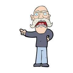 cartoon angry old man