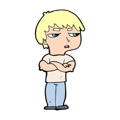 Obraz premium cartoon annoyed boy