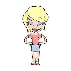 cartoon woman with hands on hips