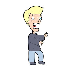 cartoon terrified man