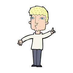 cartoon man raising point
