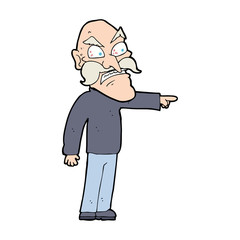 cartoon furious old man