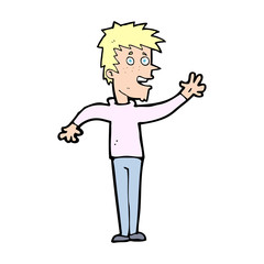 Fototapeta premium cartoon happy boy waving