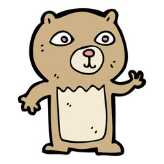 cartoon waving teddy bear