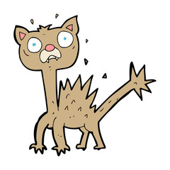 cartoon scared cat