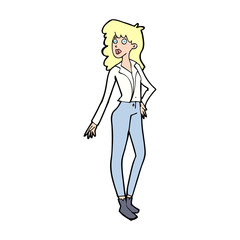 cartoon pretty woman