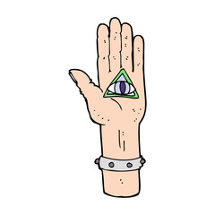 cartoon spooky hand symbol