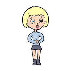 cartoon suspicious girl