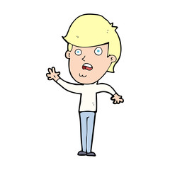 cartoon unhappy boy