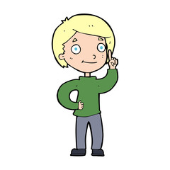 Obraz premium cartoon boy with idea