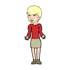 cartoon confused woman