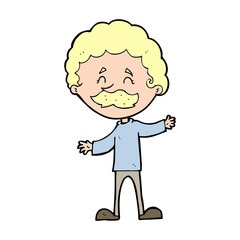 cartoon happy man with mustache