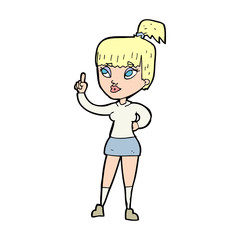 cartoon attractive girl with idea