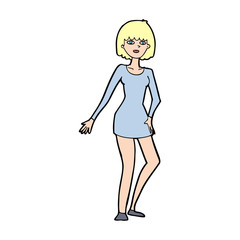 cartoon woman in dress