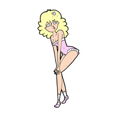 cartoon woman in lingerie