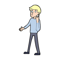 Obraz premium cartoon man asking question