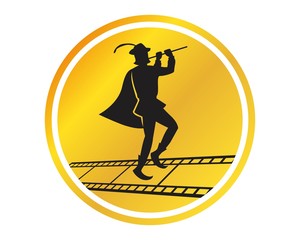 flutist golden silhouette 