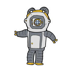 cartoon deep sea diver