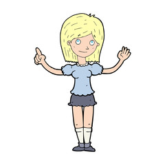 cartoon woman explaining idea