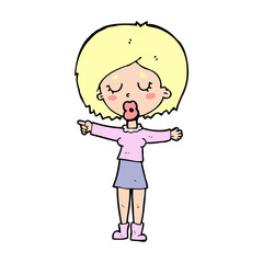 Fototapeta premium kreskówka wskazująca kobieta