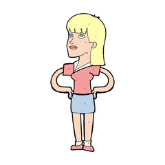 cartoon woman with hands on hips