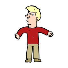 cartoon man shrugging shoulders