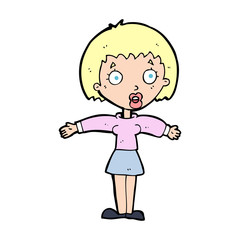 cartoon shocked woman