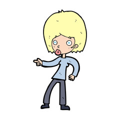 cartoon woman pointing