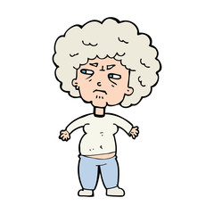 cartoon annoyed old woman