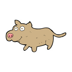 cartoon happy little dog