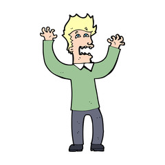 cartoon terrified man