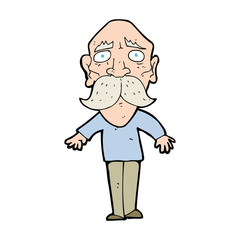 cartoon sad old man
