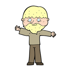 cartoon happy man with beard