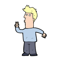 cartoon man signaling with hand